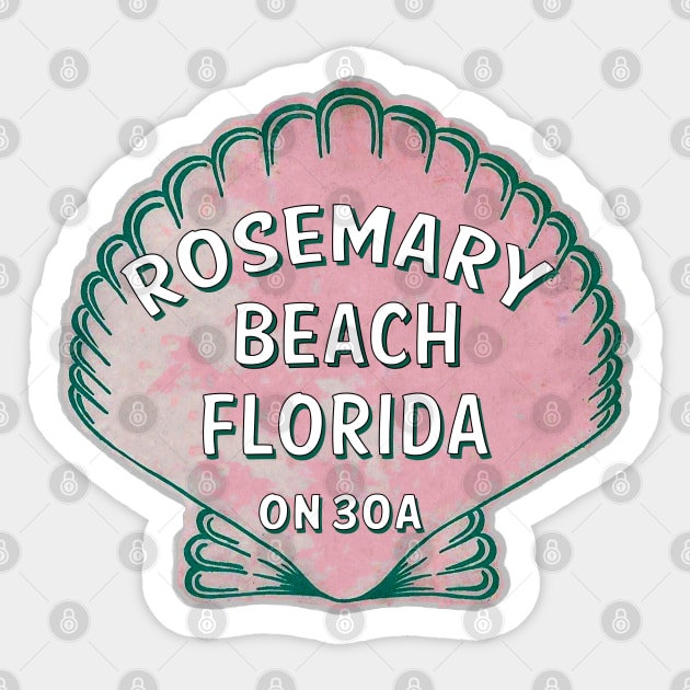 Rosemary Beach Florida 30A Vintage Shell 30 A Sticker by TravelTime